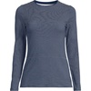 image:imageLands End Womens Plus Size Lightweight Jersey Skimming Long Sleeve Crew Neck TShirtDeep Sea Navy Thin Stripe