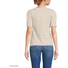 image:imageLands End Womens Puff Sleeve Mariner Square Neck TopChampagneIvory Breton Stripes