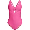 image:imageLands End Womens Ribbed Knot Front One Piece SwimsuitPink Ottoman