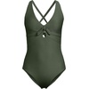 image:imageLands End Womens Ribbed Knot Front One Piece SwimsuitRich Olive Green Ottoman