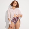 image:imageLands End Womens Ribbed Smoothing High Waisted Bikini BottomsBurgundy Island Scenic