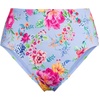 image:imageLands End Womens Ribbed Smoothing High Waisted Bikini BottomsCloud Blue Romantic Floral