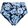 image:imageLands End Womens Ribbed Smoothing High Waisted Bikini BottomsDeep Sea Navy Painted Floral