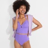 image:imageLands End Womens Ribbed Smoothing High Waisted Bikini BottomsLavender Fusion