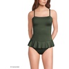 image:imageLands End Womens Ruffle Bandeau SwimsuitRich Olive Green