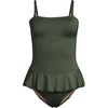 image:imageLands End Womens Ruffle Bandeau SwimsuitRich Olive Green