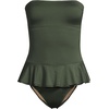 image:imageLands End Womens Ruffle Bandeau SwimsuitRich Olive Green