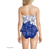 image:imageLands End Womens Ruffle Bandeau SwimsuitWhiteCobalt Floral Placement