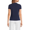 image:imageLands End Womens Short Sleeve Lightweight Jersey Button Pintuck TopDeep Sea Navy Pin Dot