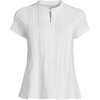 image:imageLands End Womens Short Sleeve Lightweight Jersey Button Pintuck TopWhite