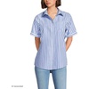 image:imageLands End Womens Short Sleeve No Iron ShirtClear Blue Refined Stripe
