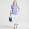 image:imageLands End Womens Short Sleeve No Iron ShirtClear Blue Refined Stripe