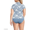 image:imageLands End Womens Short Sleeve Pique Johnny Collar UPF 50 Rash GuardDusk Sky Meadow Ditsy Floral