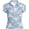 image:imageLands End Womens Short Sleeve Pique Johnny Collar UPF 50 Rash GuardDusk Sky Meadow Ditsy Floral