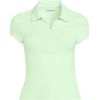 image:imageLands End Womens Short Sleeve Pique Johnny Collar UPF 50 Rash GuardIcy MintWhite