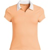 image:imageLands End Womens Short Sleeve Pique Johnny Collar UPF 50 Rash GuardOrange MistWhite