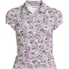 image:imageLands End Womens Short Sleeve Pique Johnny Collar UPF 50 Rash GuardWhite Multi Ditsy Floral