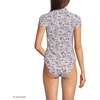 image:imageLands End Womens Short Sleeve Pique Johnny Collar UPF 50 Rash GuardWhite Multi Ditsy Floral