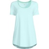 image:imageLands End Womens Short Sleeve Power Performance Scoop Neck Curved Hem Tunic TeeJulep Pinstripe