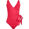 image:imageLands End Womens Side Tie Wrap SwimsuitCoral Roses