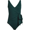 image:imageLands End Womens Side Tie Wrap SwimsuitDeep Balsam