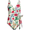 image:imageLands End Womens Side Tie Wrap SwimsuitEgretExploded Poppy Floral