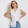 image:imageLands End Womens Sleeveless No Iron ShirtWhite
