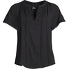 image:imageLands End Womens Slub Short Sleeve Notch Neck TopBlack