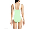 image:imageLands End Womens Square Neck High Leg One Piece SwimsuitIcy MintWhite