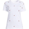 image:imageLands End Womens Supima Crew Neck TShirtFootball EmbroideryWhite