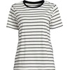 image:imageLands End Womens Supima Crew Neck TShirtIvoryRadiant Navy Rail Stripe