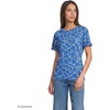 image:imageLands End Womens Supima Crew Neck TShirtMuted Cobalt Blue Floral Vine