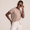 image:imageLands End Womens Supima Crew Neck TShirtRich Ginger Even Stripe