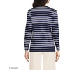 image:imageLands End Womens Supima Long Sleeve Crew TeeDeep Sea Navy Breton Stripe