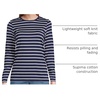 image:imageLands End Womens Supima Long Sleeve Crew TeeDeep Sea Navy Breton Stripe