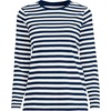 image:imageLands End Womens Supima Long Sleeve Crew TeeDeep Sea Navy Even Stripe