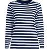 image:imageLands End Womens Supima Long Sleeve Crew TeeDeep SeaBlue Multi Stripe