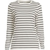 image:imageLands End Womens Supima Long Sleeve Crew TeeIvoryBlack Breton Stripe