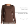 image:imageLands End Womens Supima Long Sleeve Crew TeeRich Coffee