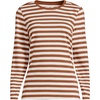 image:imageLands End Womens Supima Long Sleeve Crew TeeRich Ginger Even Stripe