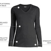 image:imageLands End Womens Supima Long Sleeve VNeck TeeBlack