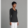 image:imageLands End Womens Supima Long Sleeve VNeck TeeBlack
