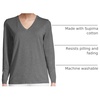 image:imageLands End Womens Supima Long Sleeve VNeck TeeCharcoal Heather