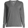 image:imageLands End Womens Supima Long Sleeve VNeck TeeCharcoal Heather