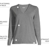 image:imageLands End Womens Supima Long Sleeve VNeck TeeCharcoal Heather