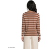 image:imageLands End Womens Supima Long Sleeve VNeck TeeClear Blue SkyBrown Stripe