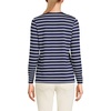 image:imageLands End Womens Supima Long Sleeve VNeck TeeDeep Sea Navy Breton Stripe
