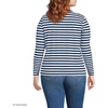 image:imageLands End Womens Supima Long Sleeve VNeck TeeDeep Sea Navy Even Stripe