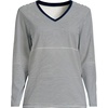 image:imageLands End Womens Supima Long Sleeve VNeck TeeDeep SeaIvory Micro Stripe