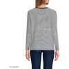 image:imageLands End Womens Supima Long Sleeve VNeck TeeDeep SeaIvory Micro Stripe